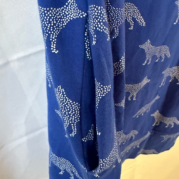 NWT MODCLOTH T-SHIRT DRESS BLUE W/ DOTTED WHITE WOLF FABRIC sz L - Picture 5 of 9